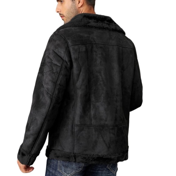 Men’s Sherpa Aviator Moto Jacket - Picture 4 of 4